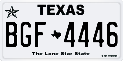 TX license plate BGF4446