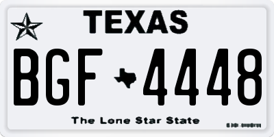 TX license plate BGF4448