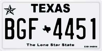 TX license plate BGF4451