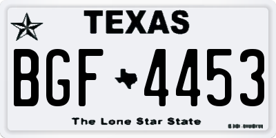 TX license plate BGF4453