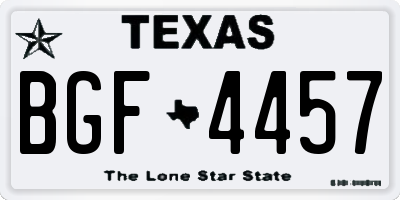 TX license plate BGF4457