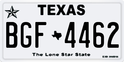 TX license plate BGF4462