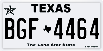 TX license plate BGF4464