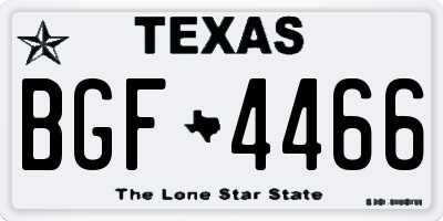 TX license plate BGF4466