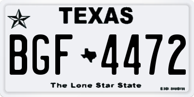 TX license plate BGF4472