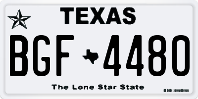 TX license plate BGF4480