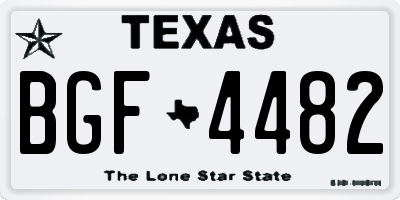 TX license plate BGF4482