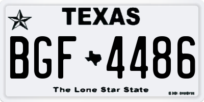 TX license plate BGF4486