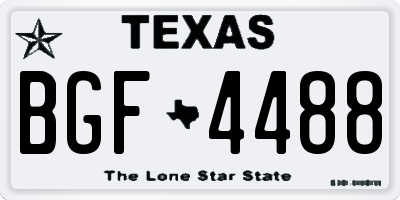 TX license plate BGF4488