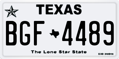TX license plate BGF4489