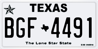 TX license plate BGF4491