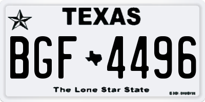 TX license plate BGF4496