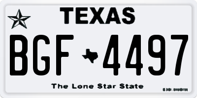 TX license plate BGF4497