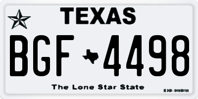 TX license plate BGF4498