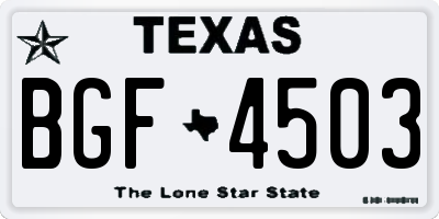 TX license plate BGF4503