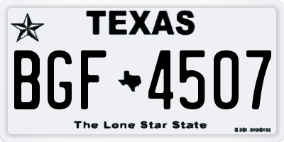 TX license plate BGF4507