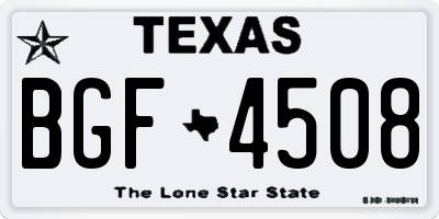 TX license plate BGF4508