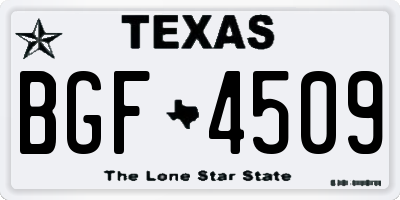 TX license plate BGF4509