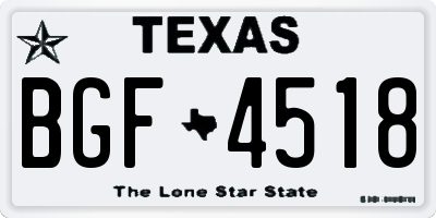 TX license plate BGF4518
