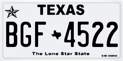 TX license plate BGF4522