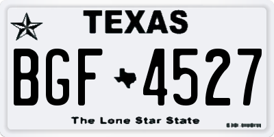 TX license plate BGF4527