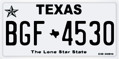 TX license plate BGF4530