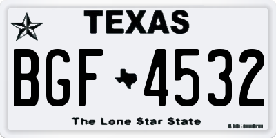 TX license plate BGF4532
