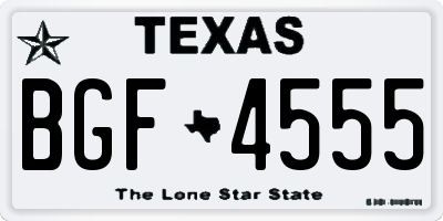 TX license plate BGF4555