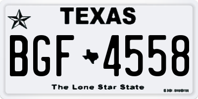 TX license plate BGF4558