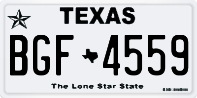 TX license plate BGF4559