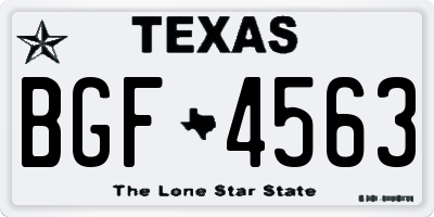 TX license plate BGF4563