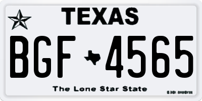 TX license plate BGF4565