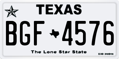 TX license plate BGF4576