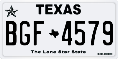 TX license plate BGF4579