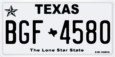 TX license plate BGF4580