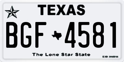 TX license plate BGF4581