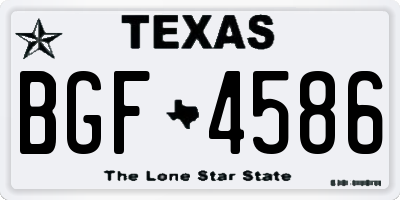 TX license plate BGF4586