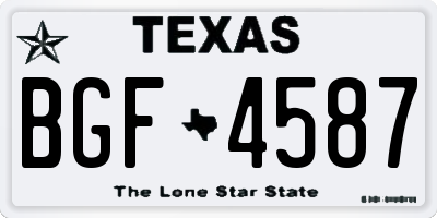 TX license plate BGF4587
