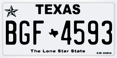 TX license plate BGF4593