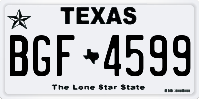 TX license plate BGF4599