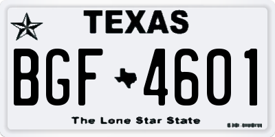 TX license plate BGF4601
