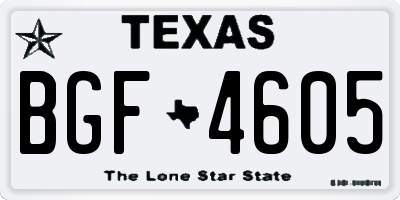 TX license plate BGF4605