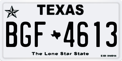 TX license plate BGF4613