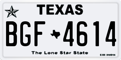 TX license plate BGF4614