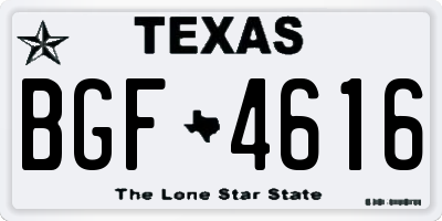 TX license plate BGF4616