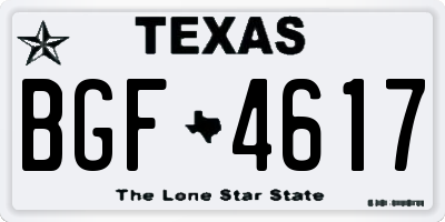 TX license plate BGF4617