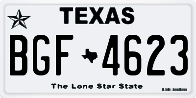 TX license plate BGF4623