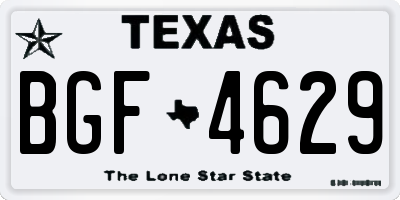 TX license plate BGF4629