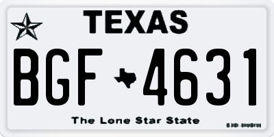 TX license plate BGF4631