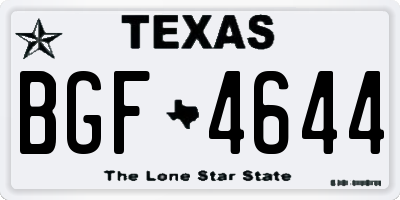 TX license plate BGF4644